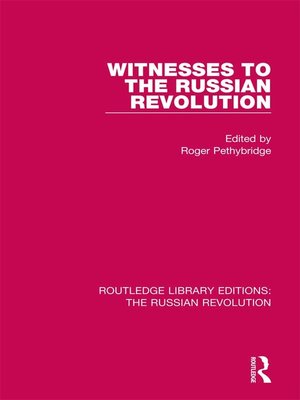 cover image of Witnesses to the Russian Revolution